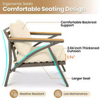 Ensemble de canapé d'angle 6 pièces Whisen pour patio, salon de jardin avec canapé 3 places, 2 fauteuils, 2 poufs, table basse