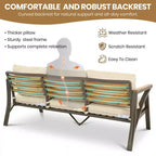 Ensemble de canapé d'angle 6 pièces Whisen pour patio, salon de jardin avec canapé 3 places, 2 fauteuils, 2 poufs, table basse