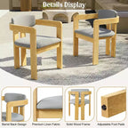 Ensemble de repas extérieur rond Whisen 5 pièces pour 4 personnes, table et chaises de patio, ensemble de conversation de jardin moderne, 1 table à manger et 4 chaises baquets