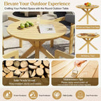 Ensemble de repas extérieur rond Whisen 5 pièces pour 4 personnes, table et chaises de patio, ensemble de conversation de jardin moderne, 1 table à manger et 4 chaises baquets