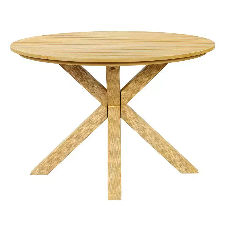Ensemble de repas extérieur rond Whisen 5 pièces pour 4 personnes, table et chaises de patio, ensemble de conversation de jardin moderne, 1 table à manger et 4 chaises baquets