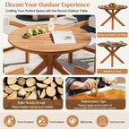 Ensemble de repas extérieur rond Whisen 5 pièces pour 4 personnes, table et chaises de patio, ensemble de conversation de jardin moderne, 1 table à manger et 4 chaises baquets