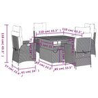 vidaXL 5 Piece Patio Dining Set with Cushions Beige Poly Rattan