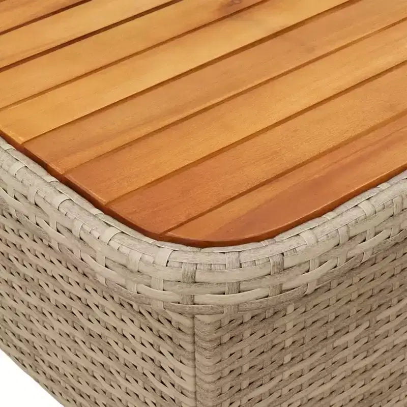 vidaXL 5 Piece Patio Dining Set with Cushions Beige Poly Rattan