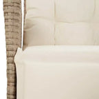 vidaXL 5 Piece Patio Dining Set with Cushions Beige Poly Rattan