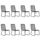 vidaXL 9 Piece Patio Dining Set Poly Rattan and Glass