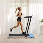 NAYSAYE Foldable Home Treadmill, Multifunctional Exercise Equipment for Walking and Running Fitness, Blue, 49.2*23.6*42.9