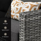 HOMLUX 6-Piece Patio Set w/ 42 Steel Fire Pit, 3-Seater Sofa, Single Chairs & Ottomans
