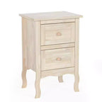 Karl Home 2 Drawer Nightstand Rubber Ash Wood 15.7x11.8x23.6 Inch