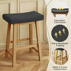 Yaheetech Lot de 3 tabourets de bar rembourrés hauteur comptoir pour cuisine et salle à manger
