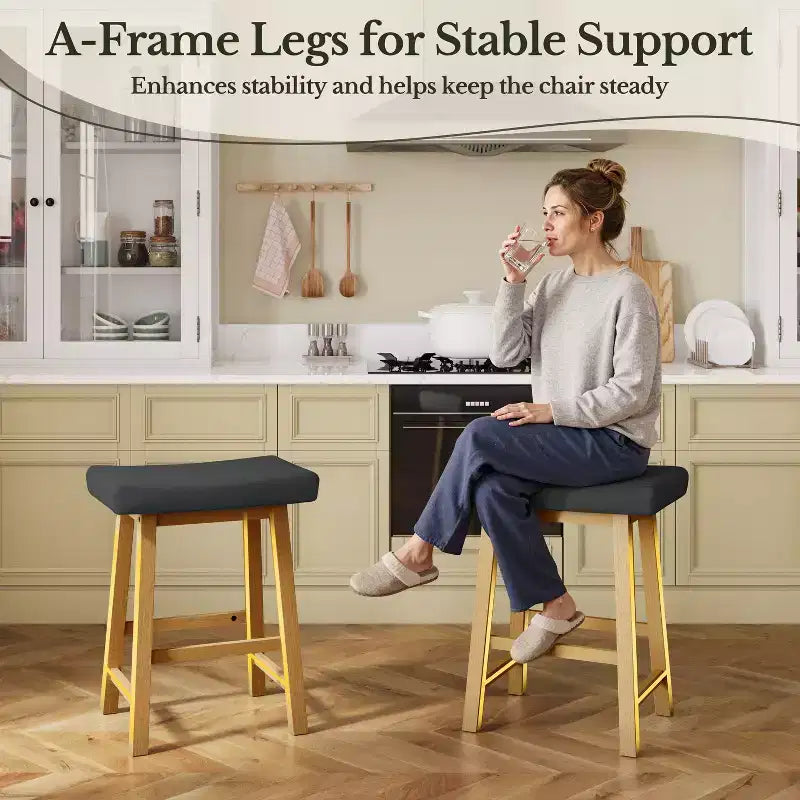 Yaheetech Lot de 3 tabourets de bar rembourrés hauteur comptoir pour cuisine et salle à manger