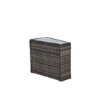 GDFStudio Halcyon 7 Piece Half-Moon Outdoor Wicker and Metal Chat Set with Tempered Glass Table