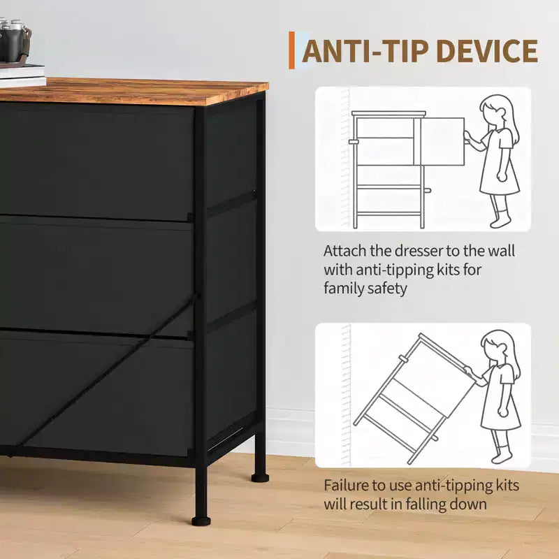 70 Inch TV Stands for Living Room, 12 Fabric Drawers, Charging Station, Long Entertainment Center Up to 80 Inch TV, w/ Storage for Bedroom, Entryway