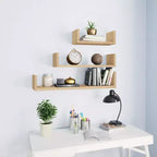 vidaXL Shelf Set of 3 Black Engineered wood Large Wall-mounted