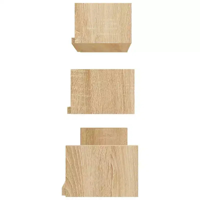 vidaXL Shelf Set of 3 Black Engineered wood Large Wall-mounted