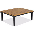 Canapé d'angle en L 4 pièces, en bois d'acacia, avec coussins et table basse, pour jardin, porche, arrière-cour - Panipeachy