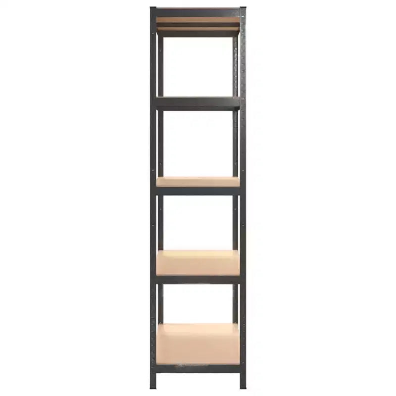 vidaXL Étagères Robustes à 5 Niveaux 2 pcs Acier et Bois d'Ingénierie Gris