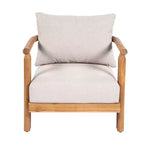 ModernLuxe Ensemble de canapés de patio 3 pièces, salon de conversation extérieur résistant aux intempéries avec coussins moelleux et fauteuils club, beige et teck