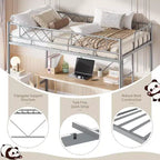 GuatoWave Heavy Duty Space-Saving Loft Bed Frame with Stairs for Adults, Teens & Kids