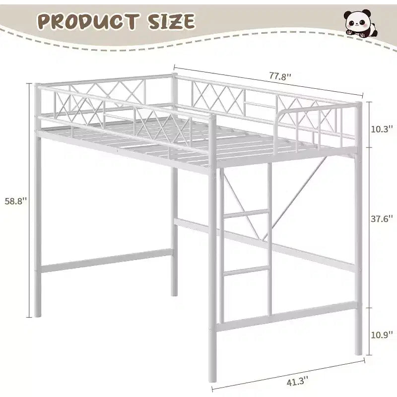 GuatoWave Heavy Duty Space-Saving Loft Bed Frame with Stairs for Adults, Teens & Kids