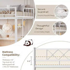 GuatoWave Heavy Duty Space-Saving Loft Bed Frame with Stairs for Adults, Teens & Kids