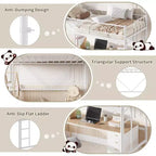 GuatoWave Heavy Duty Space-Saving Loft Bed Frame with Stairs for Adults, Teens & Kids