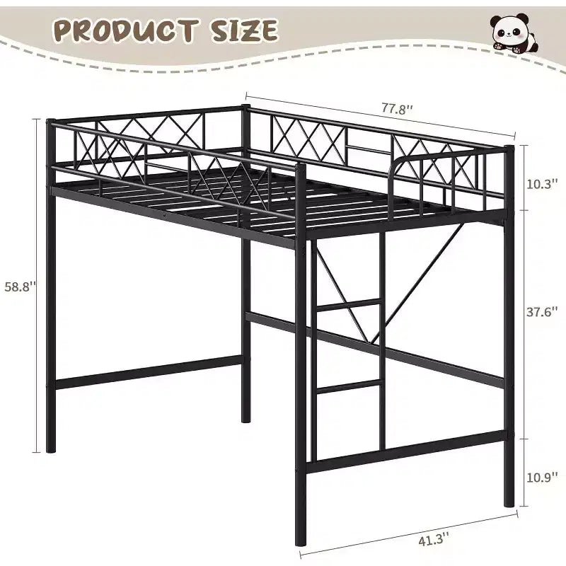 GuatoWave Heavy Duty Space-Saving Loft Bed Frame with Stairs for Adults, Teens & Kids