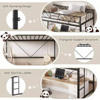 GuatoWave Heavy Duty Space-Saving Loft Bed Frame with Stairs for Adults, Teens & Kids