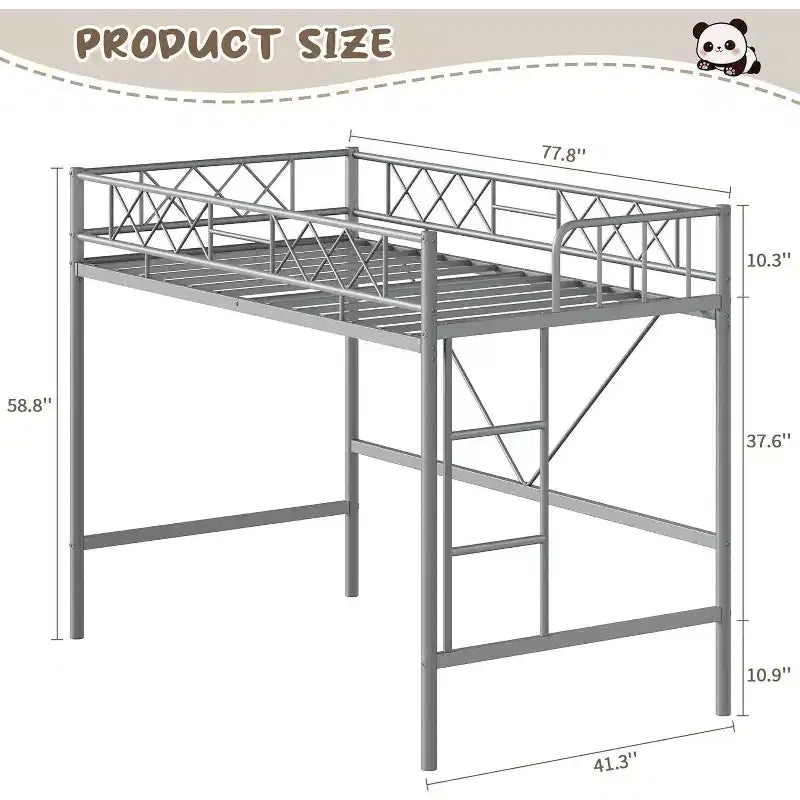 GuatoWave Heavy Duty Space-Saving Loft Bed Frame with Stairs for Adults, Teens & Kids