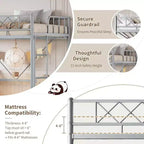 GuatoWave Heavy Duty Space-Saving Loft Bed Frame with Stairs for Adults, Teens & Kids