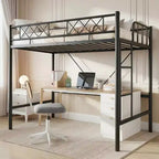 GuatoWave Heavy Duty Space-Saving Loft Bed Frame with Stairs for Adults, Teens & Kids