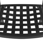 Lot de 4 chaises de salle à manger d'extérieur en fonte d'aluminium, cadre noir résistant à la rouille avec coussins résistants à l'eau