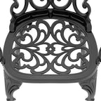 Lot de 4 chaises de salle à manger d'extérieur en fonte d'aluminium, cadre noir résistant à la rouille avec coussins résistants à l'eau