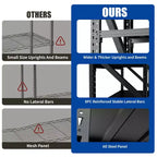 Étagères de garage métalliques robustes réglables, unité d'étagères industrielles, rayonnage de rangement en acier pour entrepôt, noir