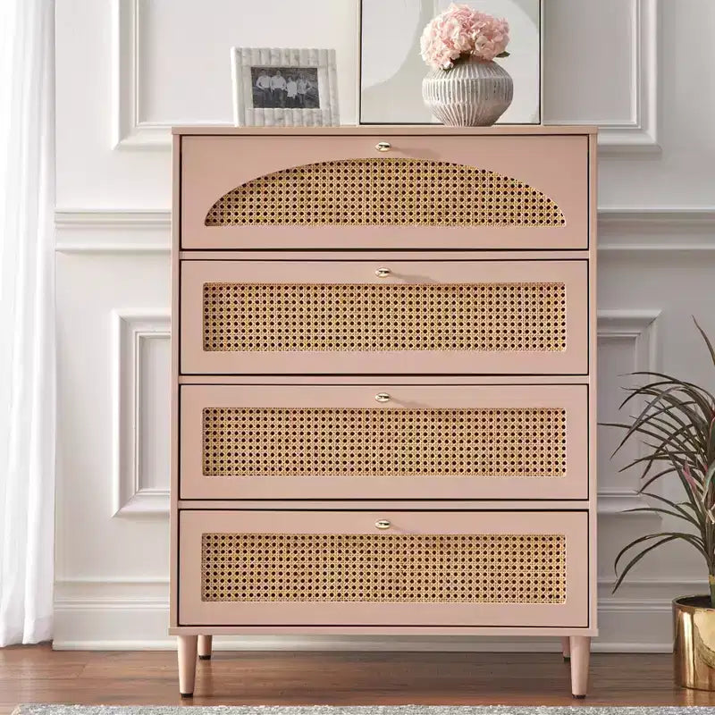 Lifestorey Taylor Mid Century Modern 4 Drawer Chest Dresser