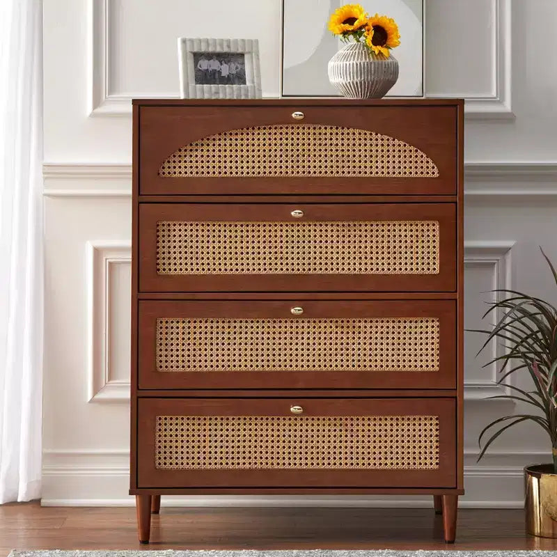 Lifestorey Taylor Mid Century Modern 4 Drawer Chest Dresser