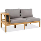 ModernLuxe Ensemble de canapés de jardin en L 4 pièces, en bois d'acacia, avec accoudoirs en corde tressée et table basse