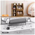 Kids Toy Storage Organizer  5-Cubby Bookshelf with Tilt-Front Bins, Wooden Storage Cabinet for Playroom, Nursery, Classroom, Kindergarten