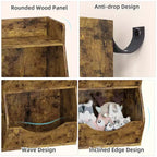 Kids Toy Storage Organizer  5-Cubby Bookshelf with Tilt-Front Bins, Wooden Storage Cabinet for Playroom, Nursery, Classroom, Kindergarten