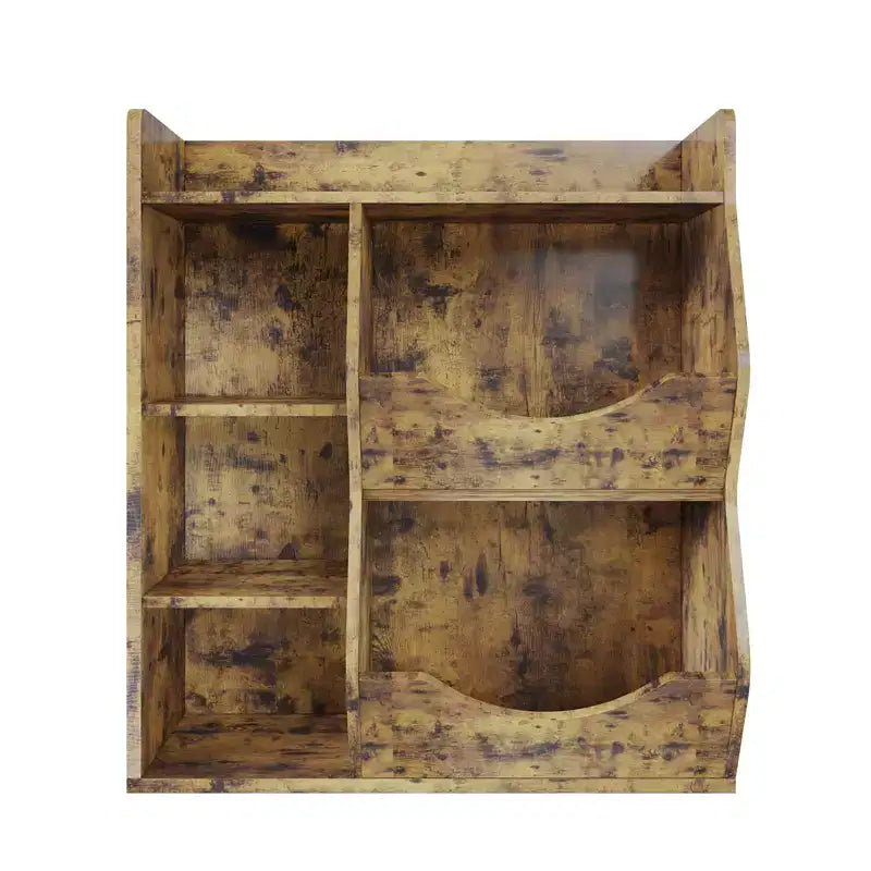 Kids Toy Storage Organizer  5-Cubby Bookshelf with Tilt-Front Bins, Wooden Storage Cabinet for Playroom, Nursery, Classroom, Kindergarten