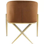 Chaise de salle à manger en velours Meridian Furniture Xavier Saddle