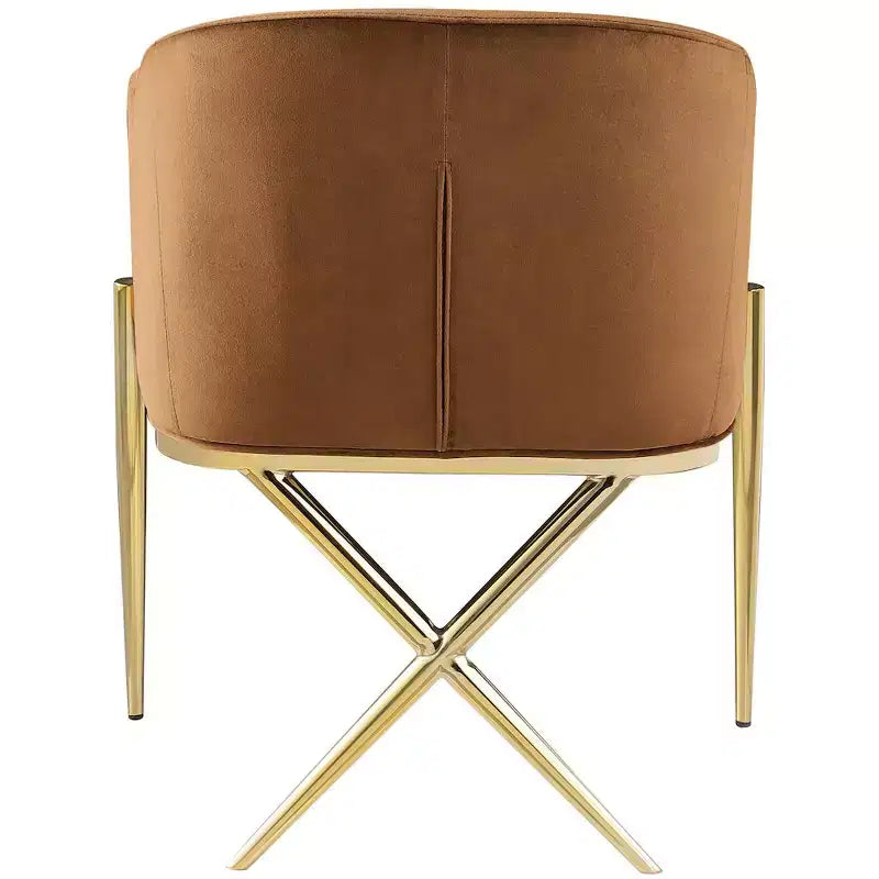 Chaise de salle à manger en velours Meridian Furniture Xavier Saddle