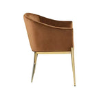 Chaise de salle à manger en velours Meridian Furniture Xavier Saddle