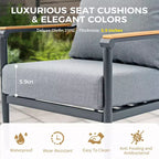GDFStudio Elvaris 4-Piece Outdoor Aluminum Conversation Set with Olefin Cushions