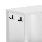 GDFStudio Flores Modern 57.5 Stripe Door Storage Cabinet, 4-Door Sideboard with Side Hooks