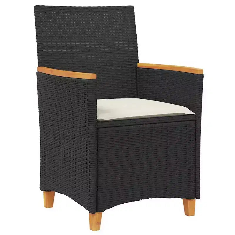 vidaXL Ensemble de salle à manger de jardin 5 pcs Résine tressée noire