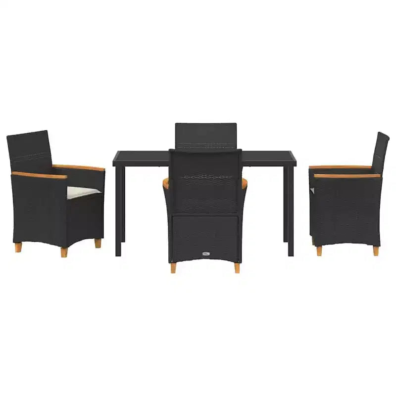 vidaXL Ensemble de salle à manger de jardin 5 pcs Résine tressée noire