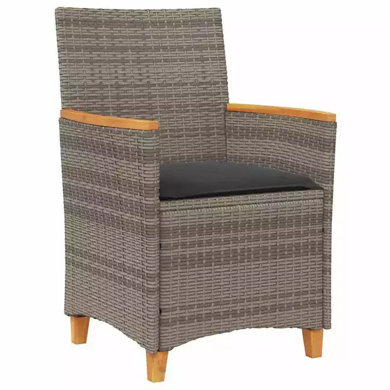 vidaXL Garden Dining Set 5 pcs Grey Poly Rattan