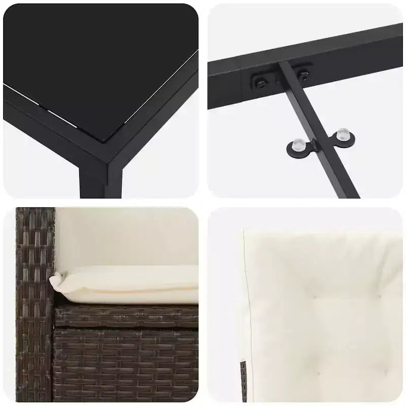 vidaXL Salon de jardin avec coussins 5 pcs Résine tressée marron
