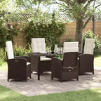 vidaXL Salon de jardin avec coussins 5 pcs Résine tressée marron